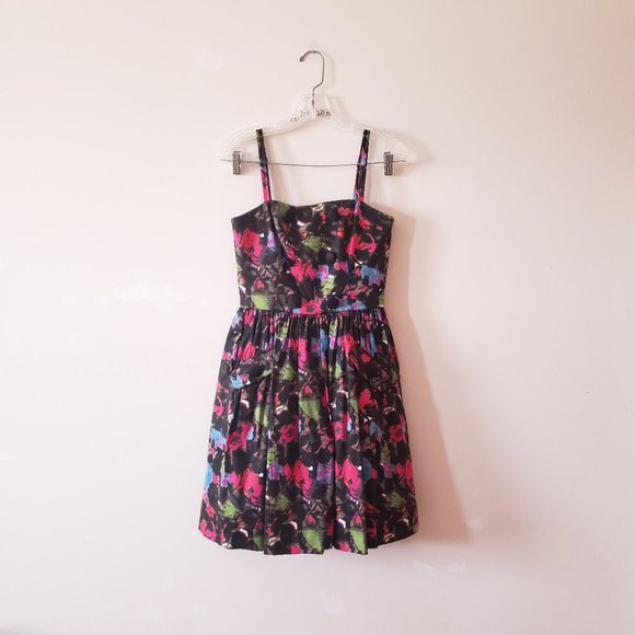 Betsey Johnson Dresses & Skirts - Betsey Johnson Vintage Black Floral Punk Dress